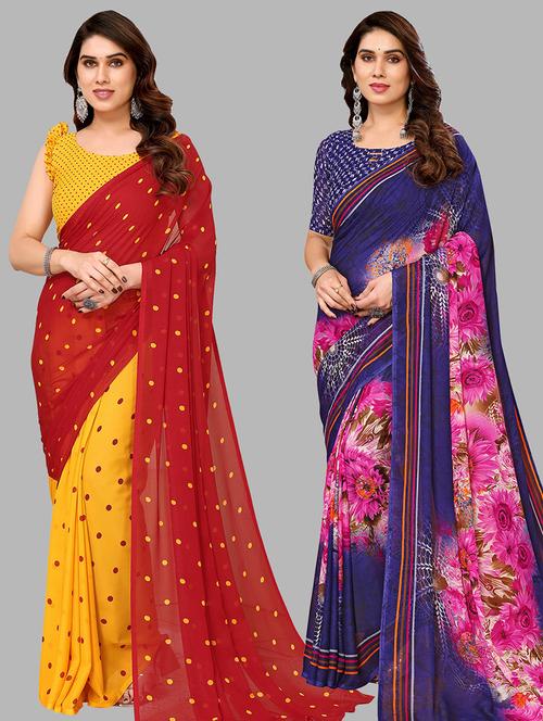 multi colored georgette ready to wear saree - 21441026 - Very Small Image - 1
