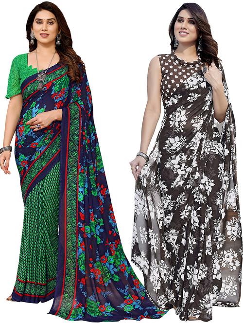 multi colored georgette ready to wear saree - 21441028 - Very Small Image - 1