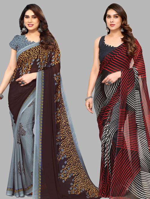 multi colored georgette ready to wear saree - 21441031 - Very Small Image - 1