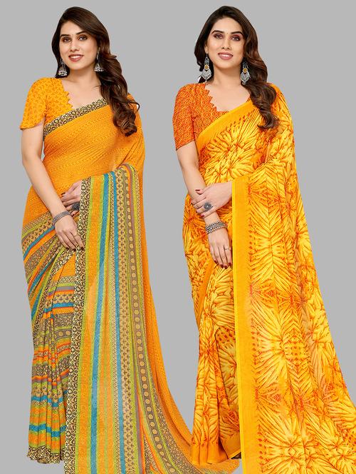 pack of 2 printed sarees - 21441051 - Very Small Image - 1