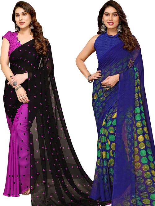 pack of 2 printed sarees - 21441103 - Very Small Image - 1