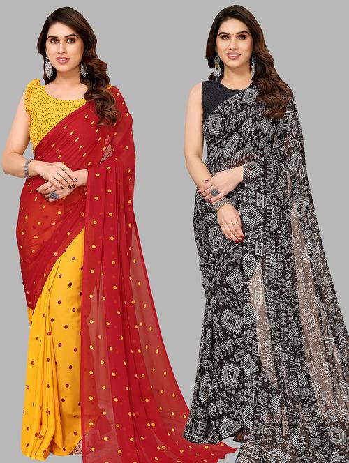 pack of 2 casual wear combo sarees - 21441117 - Very Small Image - 1