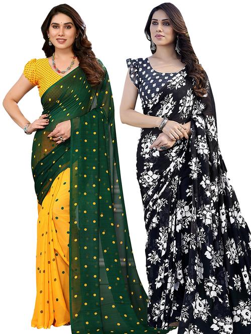  women pack of 2 casual wear combo sarees - 21441501 - Very Small Image - 1
