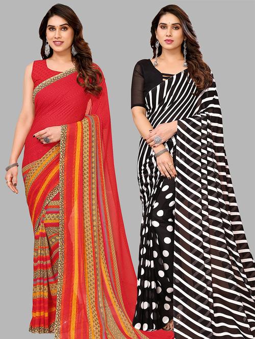 pack of 2 casual wear sarees - 21441507 - Very Small Image - 1
