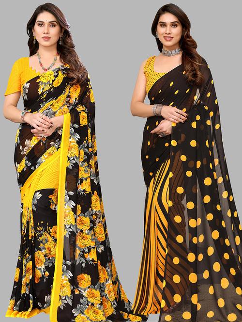 pack of 2 casual wear sarees - 21441520 - Very Small Image - 1