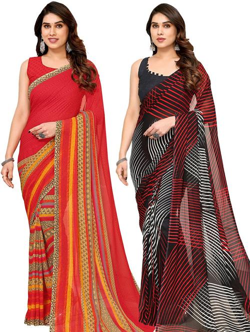 pack of 2 casual wear sarees - 21441531 - Very Small Image - 1