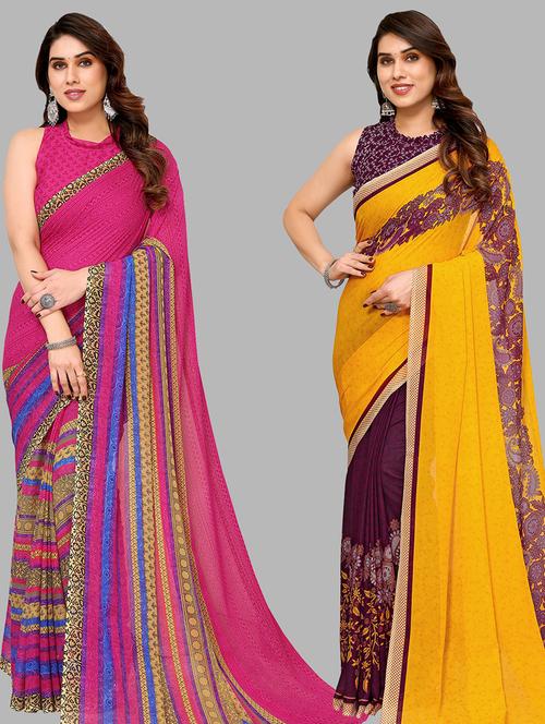 pack of 2 casual wear sarees - 21441541 - Very Small Image - 1