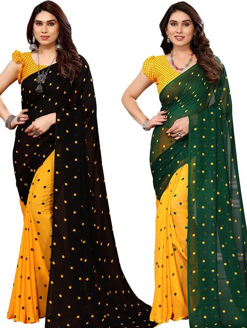  women pack of 2 casual wear combo sarees - 21441543 - Very Small Image - 1