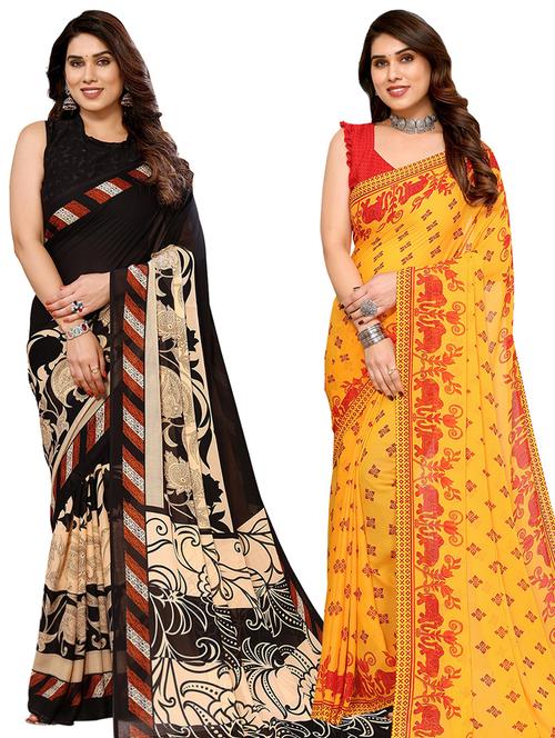 pack of 2 casual wear sarees - 21441573 - Very Small Image - 1