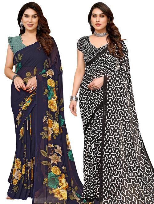 pack of 2 casual wear sarees - 21441613 - Very Small Image - 1