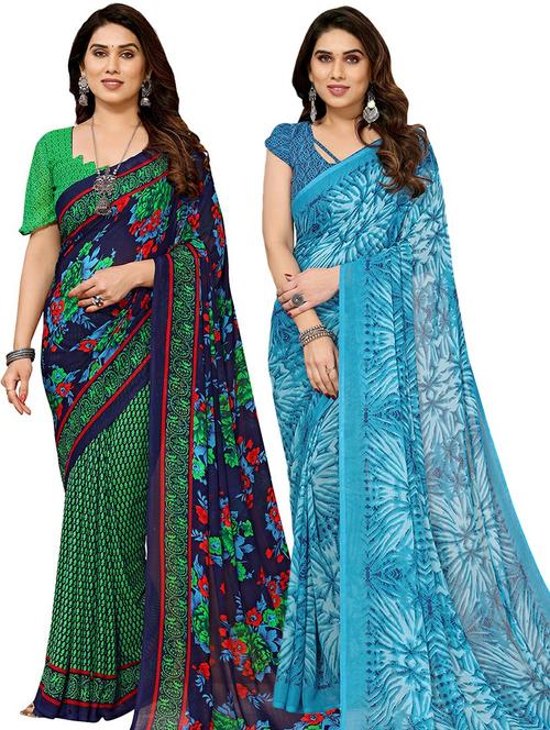 pack of 2 casual wear sarees - 21441627 - Very Small Image - 1