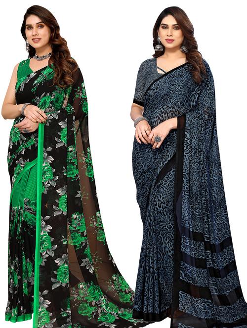 pack of 2 casual wear sarees - 21441636 - Very Small Image - 1