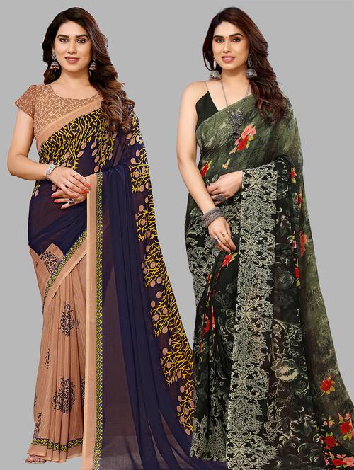 pack of 2 casual wear sarees - 21441643 - Very Small Image - 1