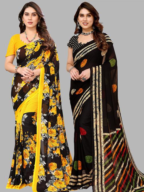  women pack of 2 casual wear combo sarees - 21441648 - Very Small Image - 1