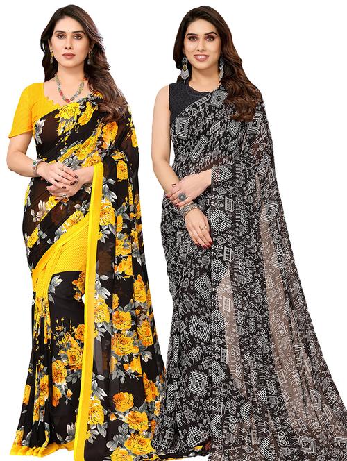  women pack of 2 casual wear combo sarees - 21441649 - Very Small Image - 1