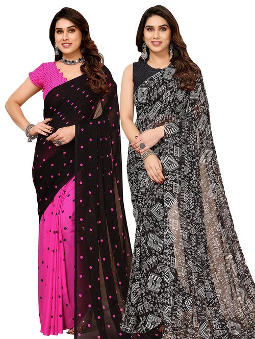  women pack of 2 casual wear combo sarees - 21441651 - Very Small Image - 1