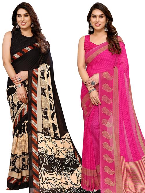 pack of 2 casual wear sarees - 21441670 - Very Small Image - 1