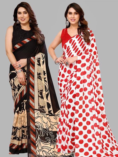  women pack of 2 casual wear combo sarees - 21441680 - Very Small Image - 1