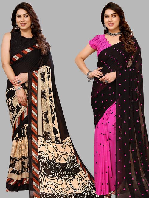  women pack of 2 casual wear combo sarees - 21441682 - Very Small Image - 1