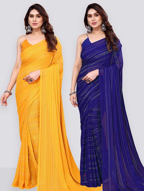 pack of 2 casual wear combo sarees with blouse - 21441846 - Very Small Image - 1