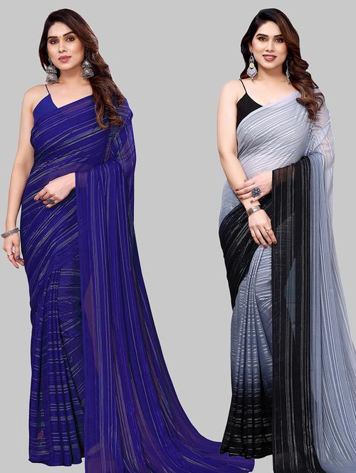 pack of 2 casual wear sarees - 21441895 - Very Small Image - 1