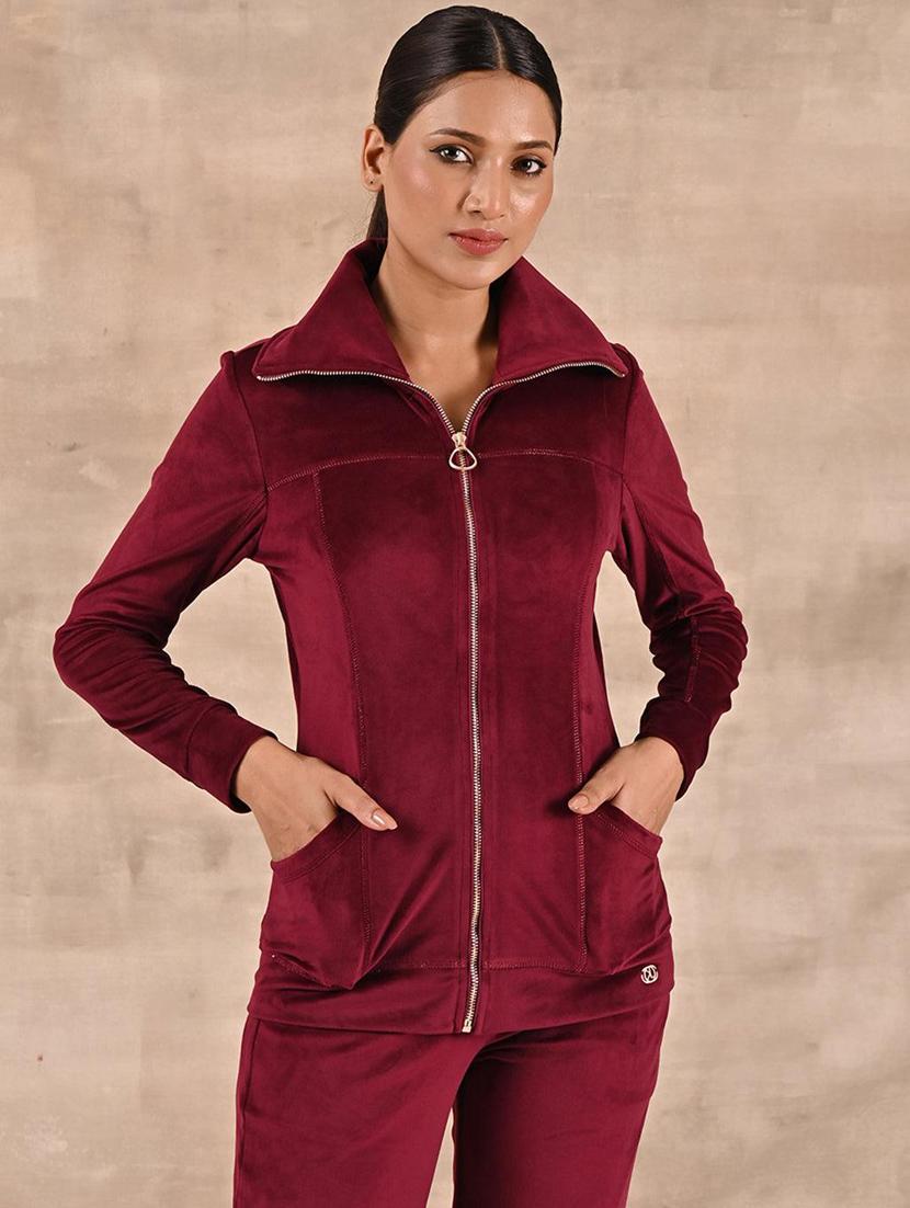 women solid long sleeve active wear sets - 21443772 - Zoom Image - 3