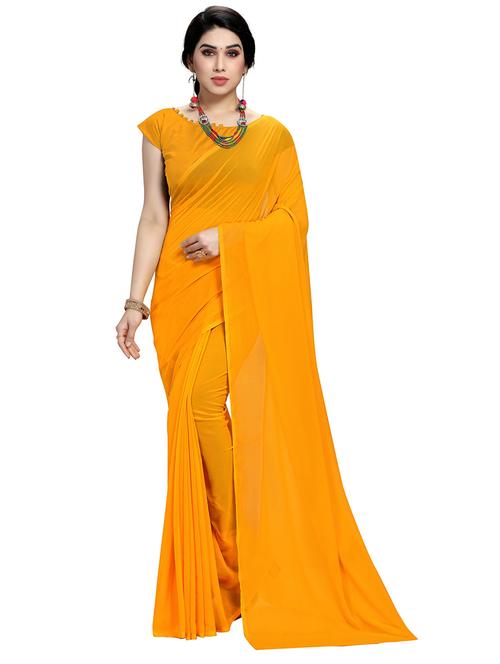 women plain casual wear saree with blouse - 21443867 - Very Small Image - 1