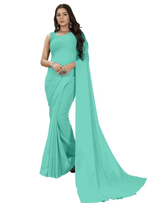 women plain casual wear saree with blouse - 21443876 - Very Small Image - 1