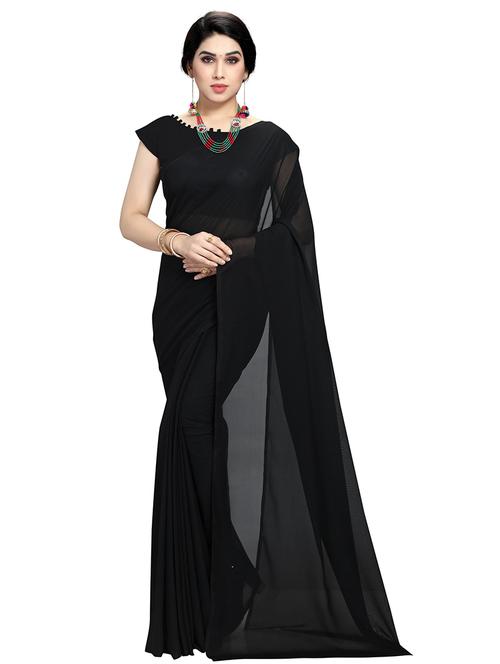 women plain casual wear saree with blouse - 21443878 - Very Small Image - 1