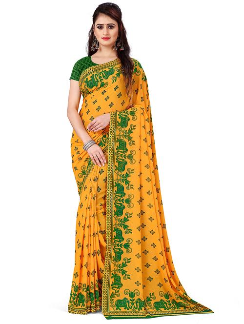 women printed casual wear saree with blouse - 21443884 - Very Small Image - 1