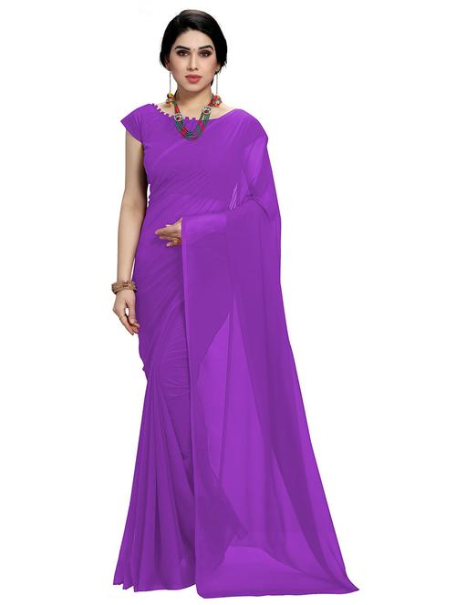 women plain casual wear saree with blouse - 21443889 - Very Small Image - 1
