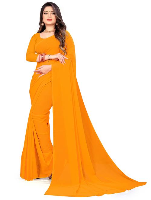 women plain casual wear saree with blouse - 21443902 - Very Small Image - 1