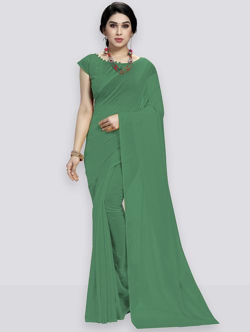 women plain casual wear saree with blouse - 21443908 - Very Small Image - 1