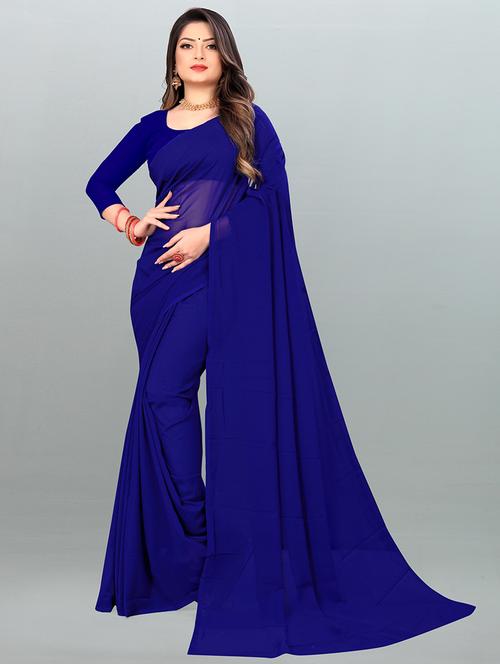 women casual wear georgette saree with blouse - 21443914 - Very Small Image - 1