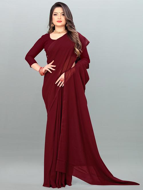 women casual wear georgette saree with blouse - 21443926 - Very Small Image - 1