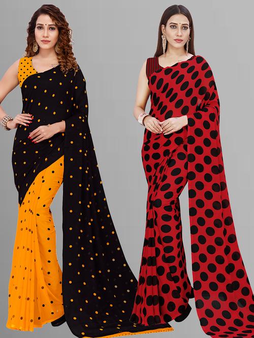 women pack of 2 casual wear combo sarees with blouse - 21443995 - Very Small Image - 1