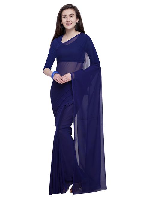 women plain casual wear saree with blouse - 21444720 - Very Small Image - 1