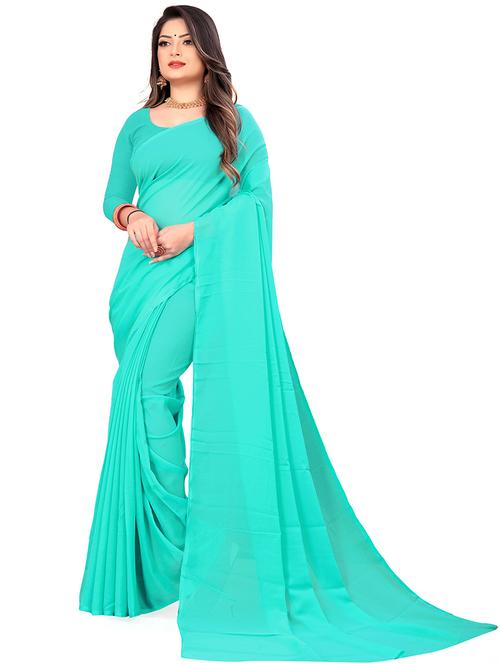 women plain casual wear saree with blouse - 21444833 - Very Small Image - 1