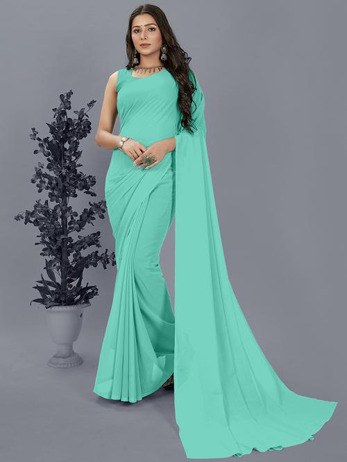 women casual wear plain saree with blouse - 21444897 - Very Small Image - 1