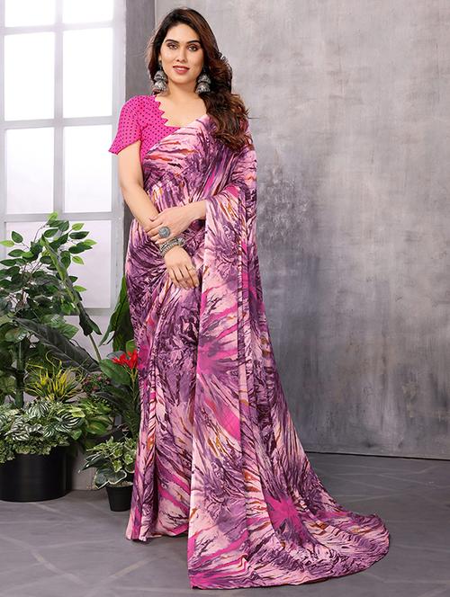 women printed casual wear saree with blouse - 21445080 - Very Small Image - 1