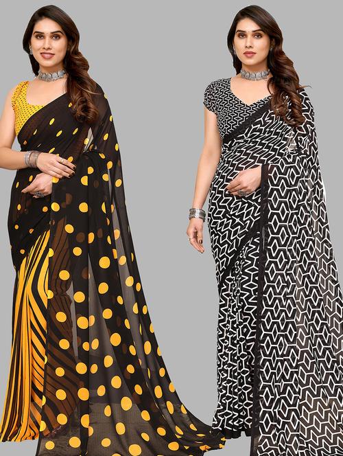 women pack of 2 casual wear combo saree with blouse - 21445402 - Very Small Image - 1