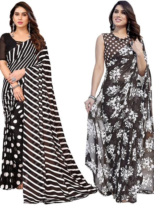 women pack of 2 casual wear combo saree with blouse - 21445594 - Very Small Image - 1