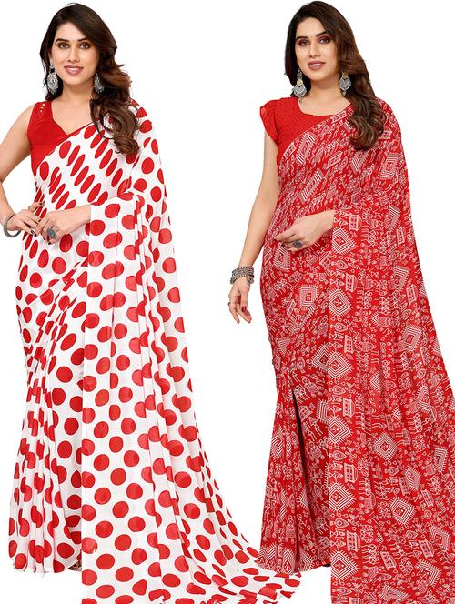women pack of 2 casual wear combo saree with blouse - 21445638 - Very Small Image - 1