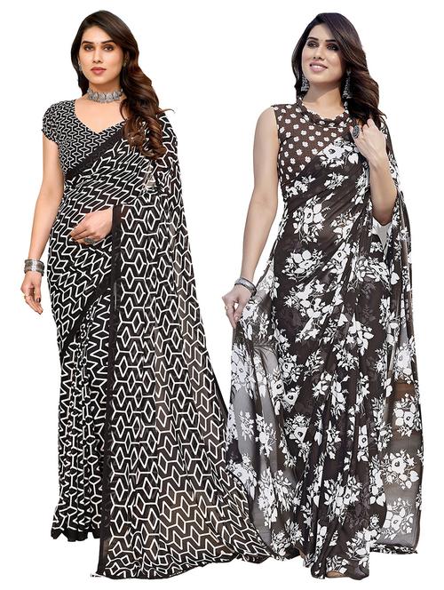 women pack of 2 casual wear combo saree with blouse - 21445672 - Very Small Image - 1