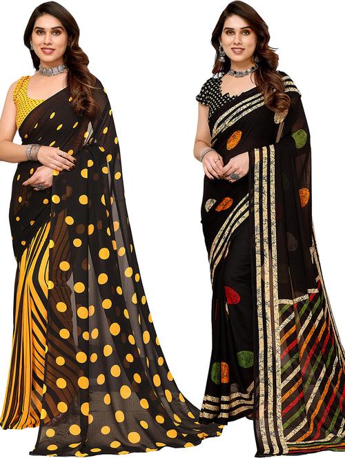 women pack of 2 casual wear combo saree with blouse - 21445756 - Very Small Image - 1