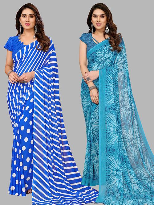 women pack of 2 casual wear combo saree with blouse - 21445763 - Very Small Image - 1