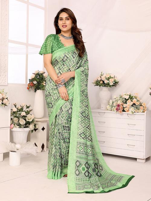 women printed casual wear saree with blouse - 21445872 - Very Small Image - 1