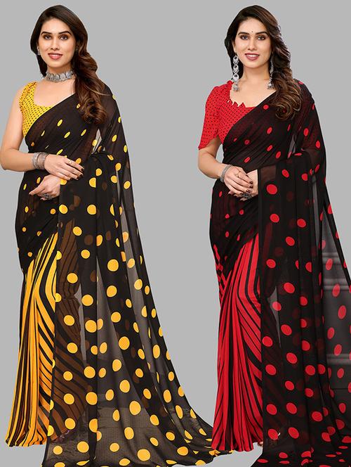 women pack of 2 casual wear combo saree with blouse - 21445948 - Very Small Image - 1