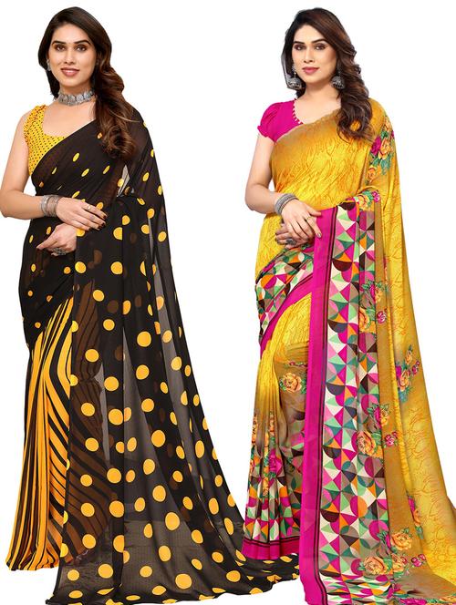 women pack of 2 casual wear combo saree with blouse - 21445970 - Very Small Image - 1