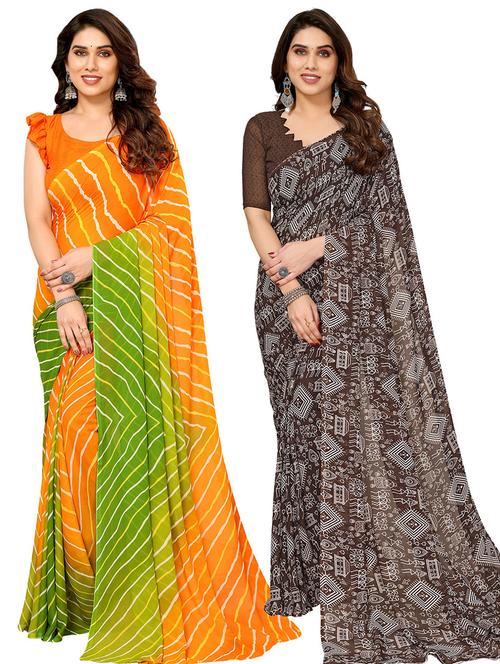 women pack of 2 casual wear combo saree with blouse - 21445988 - Very Small Image - 1